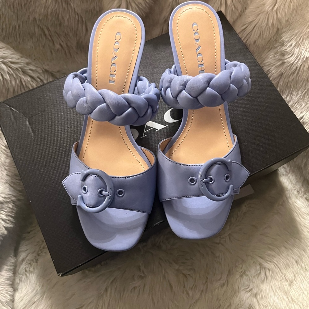 Coach Mollie Leather Sandals - Perriwinkle